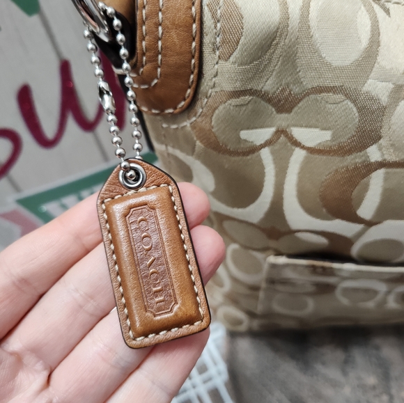 🤎 Vintage GUC Coach Signature Woven Beige Folding, Chelsea Soho Hobo Bag-10990 - Picture 13 of 14